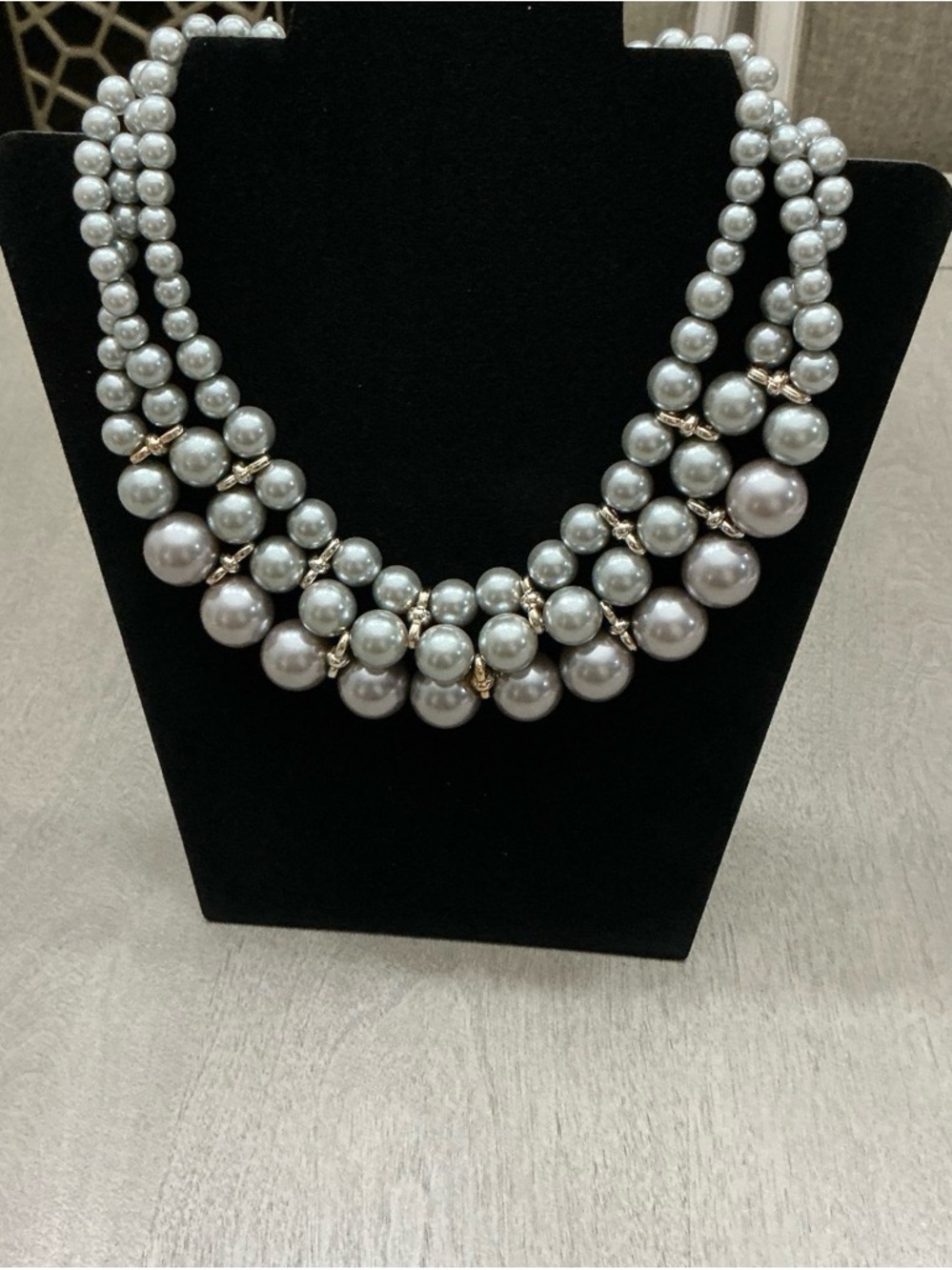 VTG Classic Silver Pearl Multi-Strand Necklace